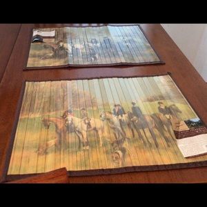 Horse decor. “The Morning Hunt”. Includes Door Mat and 2 Place Mats